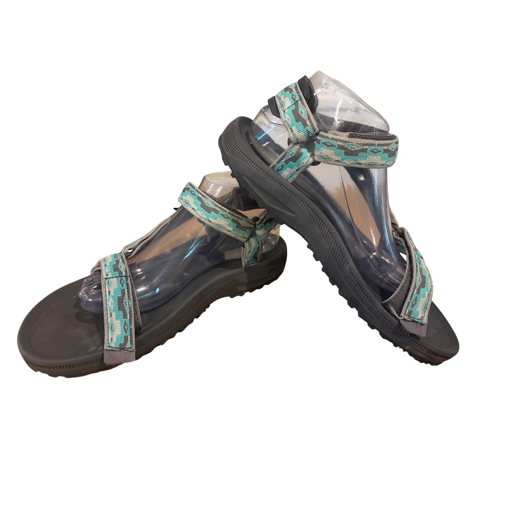Teva Womens Hurricane XLT Sport Sandals Gray Turquoise Geometric 1017424 Size 10